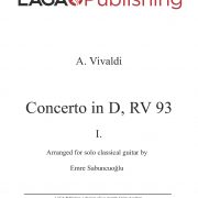 Concerto in D (RV 93) 'Allegro' First Movement by A. Vivaldi for classical guitar