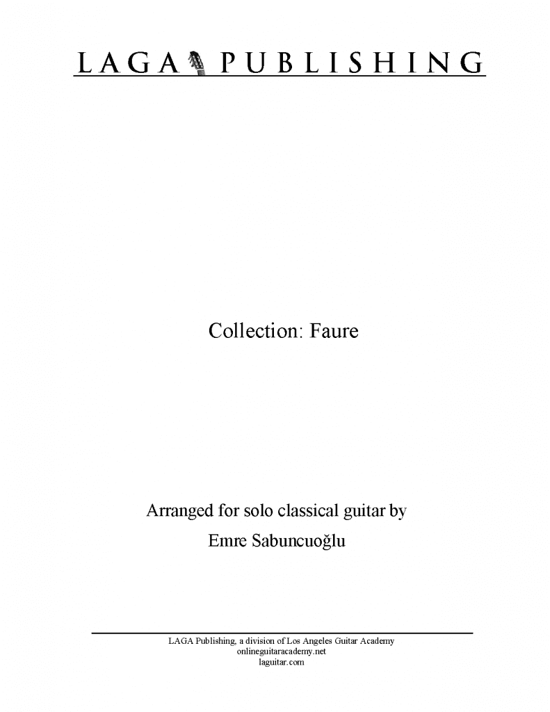Sheet Music> Composers> G. Fauré Archives Online Guitar Lessons
