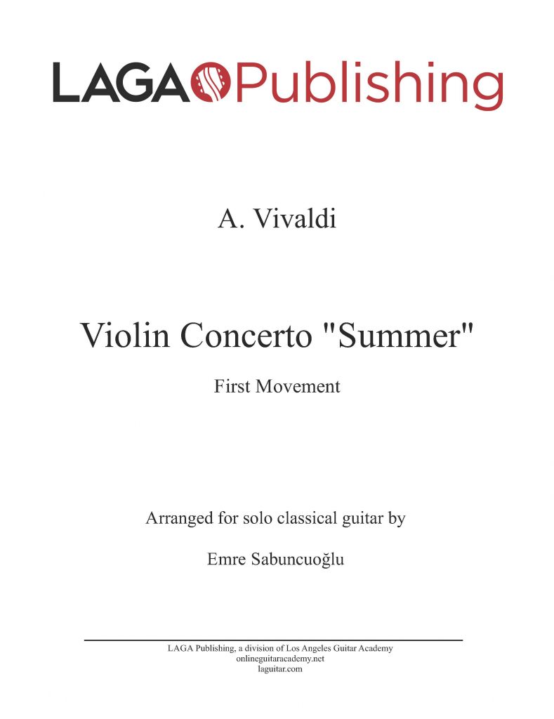 The Four Seasons, Summer, First mvt, by A. Vivaldi for classical guitar
