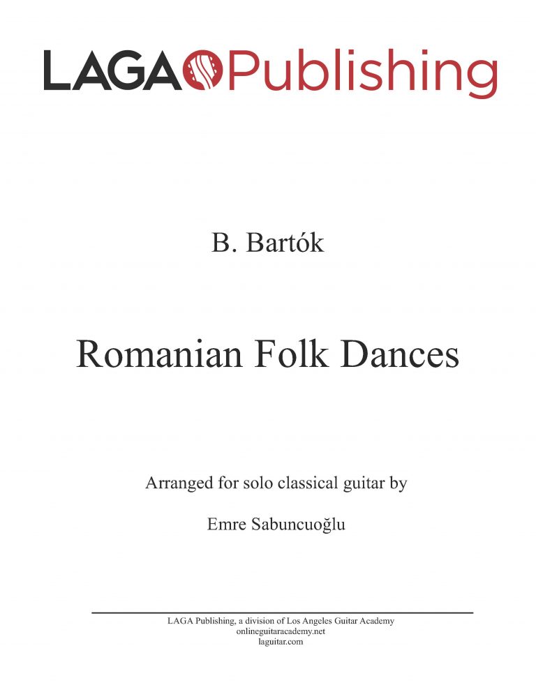 Romanian Folk Dances By Bela Bartok For Classical Guitar - Online ...