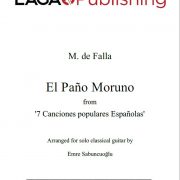 El paño moruno by Manuel de Falla for classical guitar
