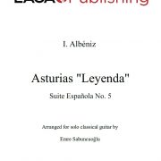 Asturias 'Leyenda' by I. Albeniz for classical guitar