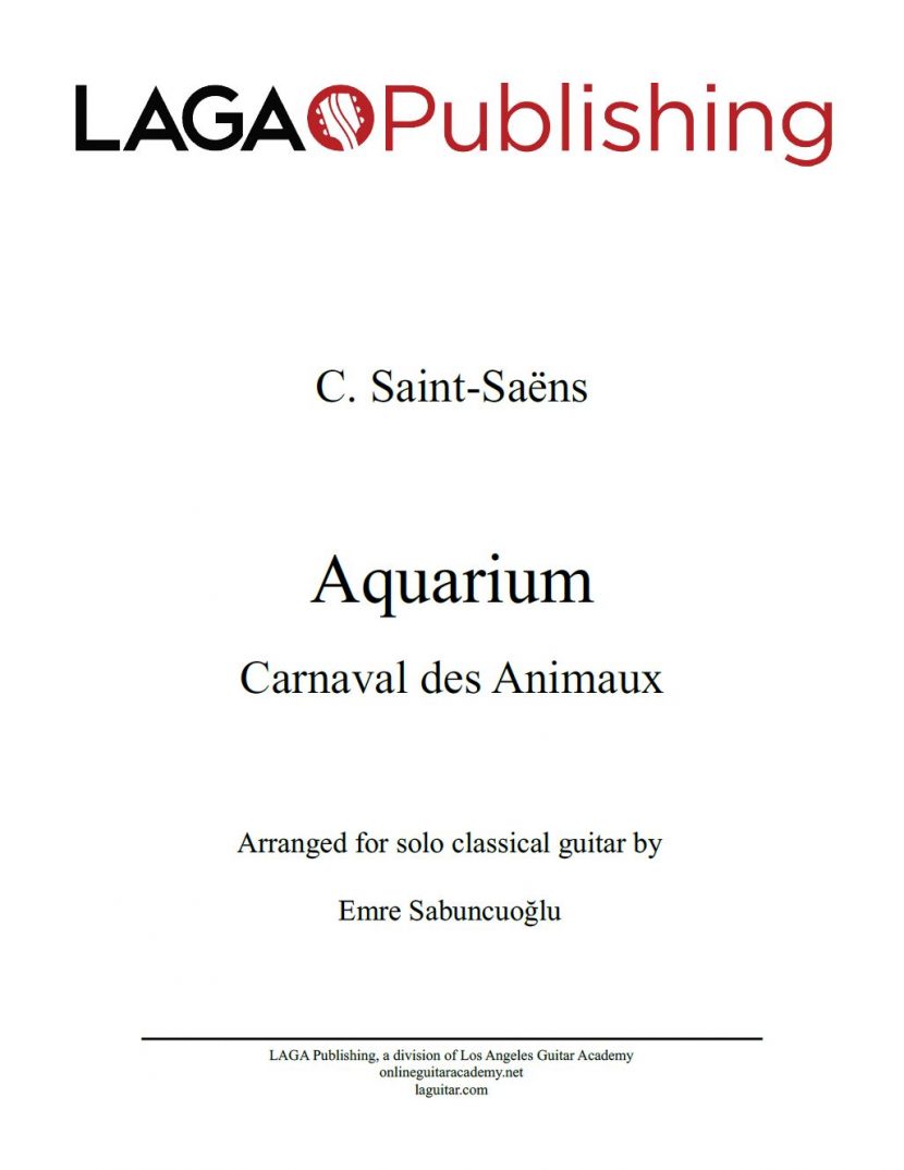 Aquarium by C. Saint-Saens for classical guitar