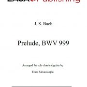 Prelude for Lute (BWV 999) by J. S. Bach for classical guitar