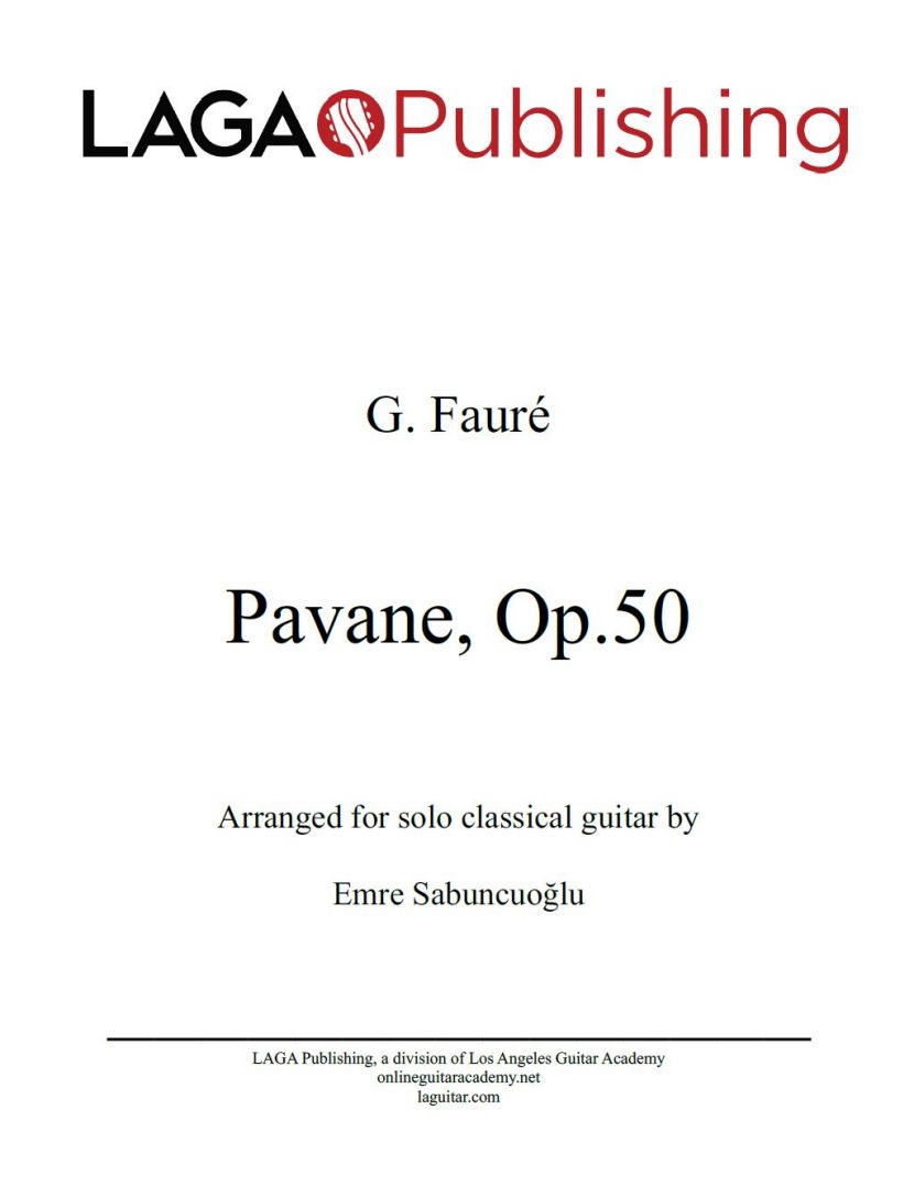 Pavane (Op.50) by Gabriel Fauré for classical guitar