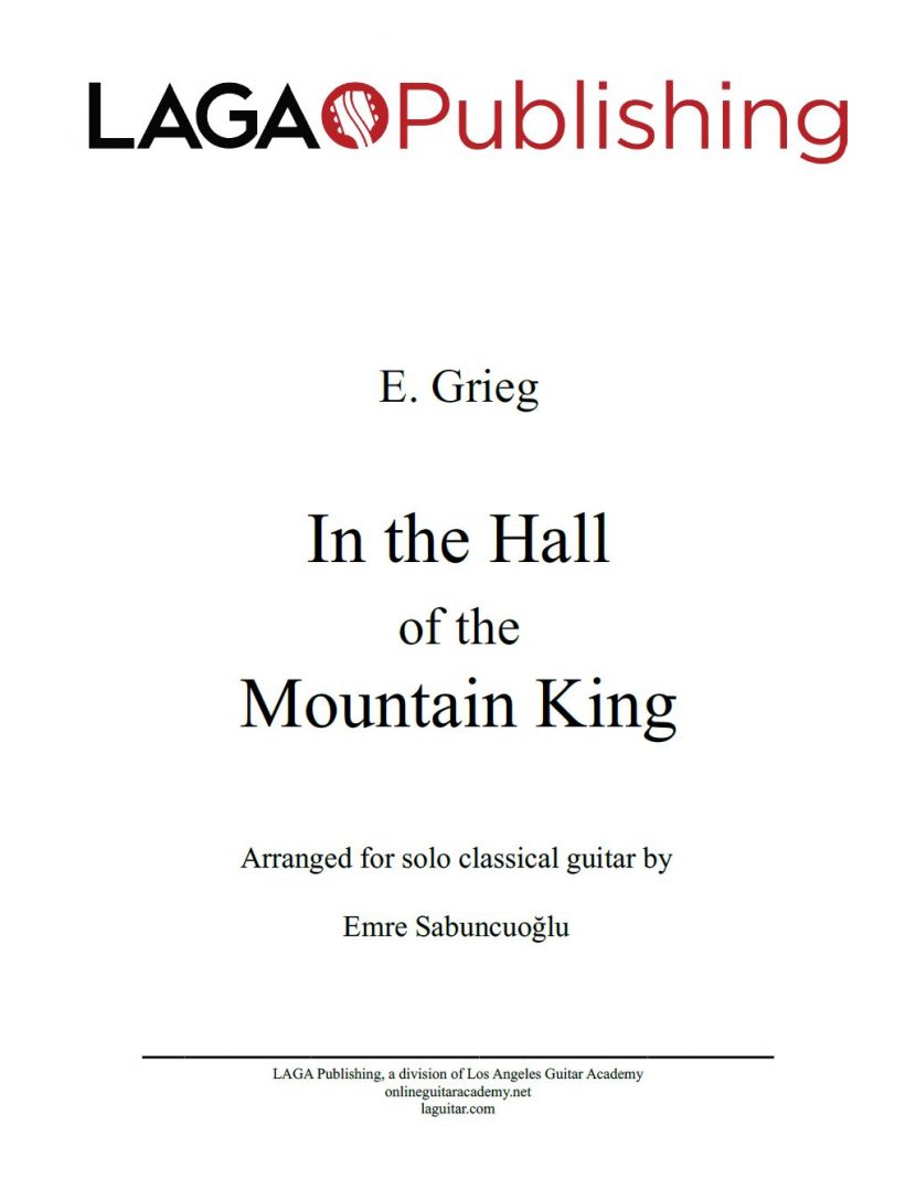 In the Hall of the Mountain King by E. Grieg for classical guitar