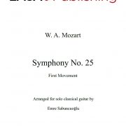 Symphony No. 25 (First Movement) by W. A. Mozart for classical guitar