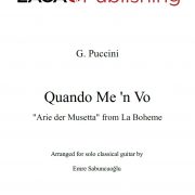Quando Me'n Vo by G. Puccini for classical guitar