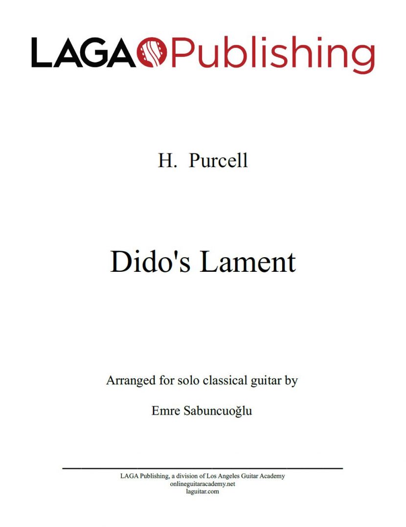 Dido's Lament by H. Purcell for classical guitar