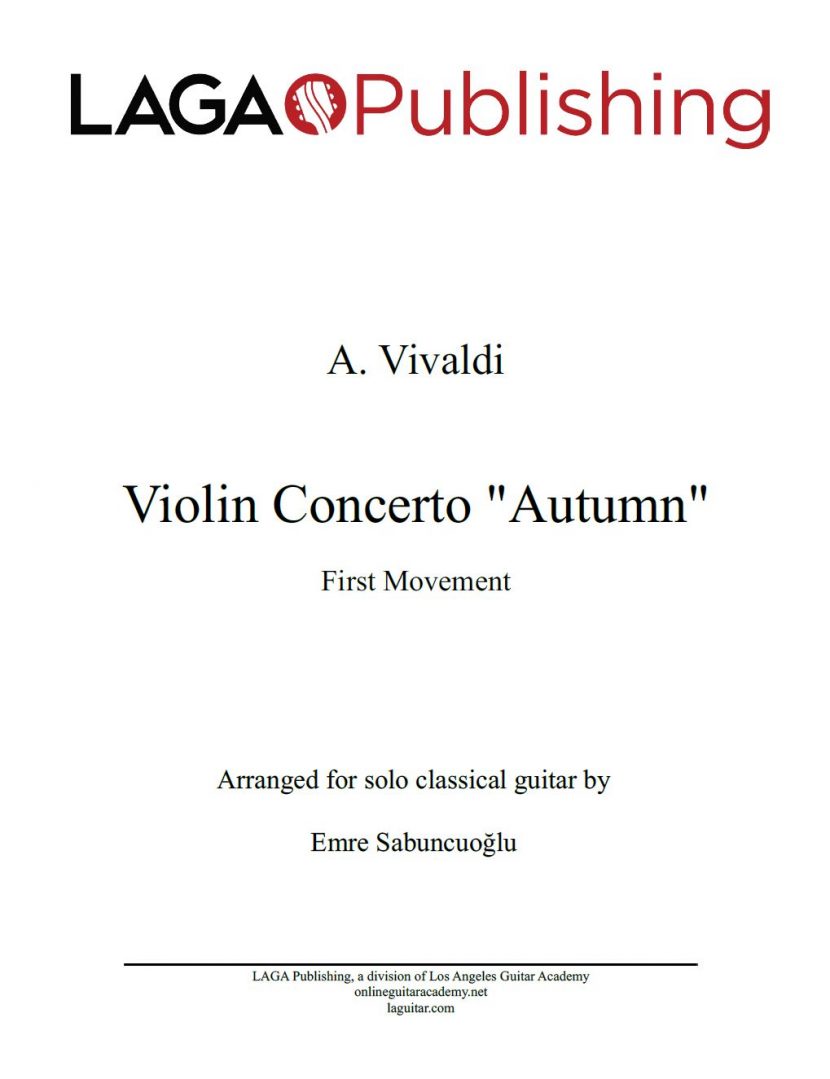 The Four Seasons - Autumn (1st movement) by A. Vivaldi for classical guitar