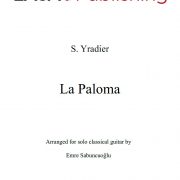 La Paloma by Sebastián Yradier arranged for classical guitar