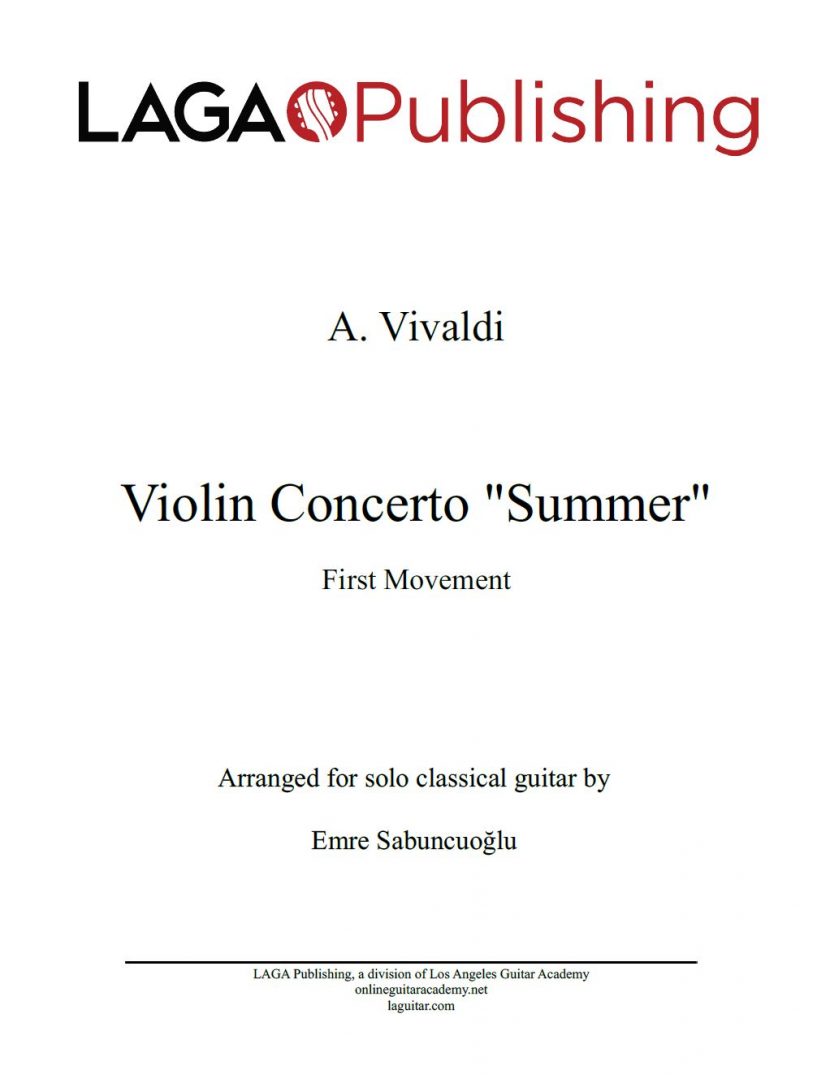 The Four Seasons - Summer (1st movement) by A. Vivaldi for classical guitar