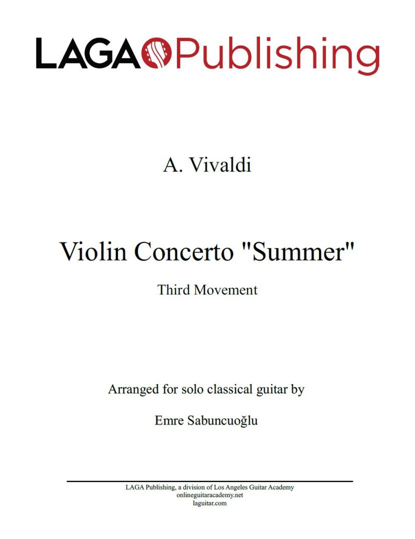 The Four Seasons - Summer (3rd movement) by A. Vivaldi for classical guitar