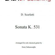 Sonata K. 531 by Domenico Scarlatti for solo classical guitar