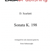 Sonata K. 198 by Domenico Scarlatti for solo classical guitar