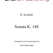 Sonata K. 148 by Domenico Scarlatti for solo classical guitar