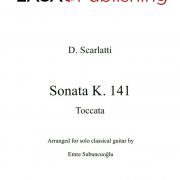 Sonata K. 141 by Domenico Scarlatti for solo classical guitar