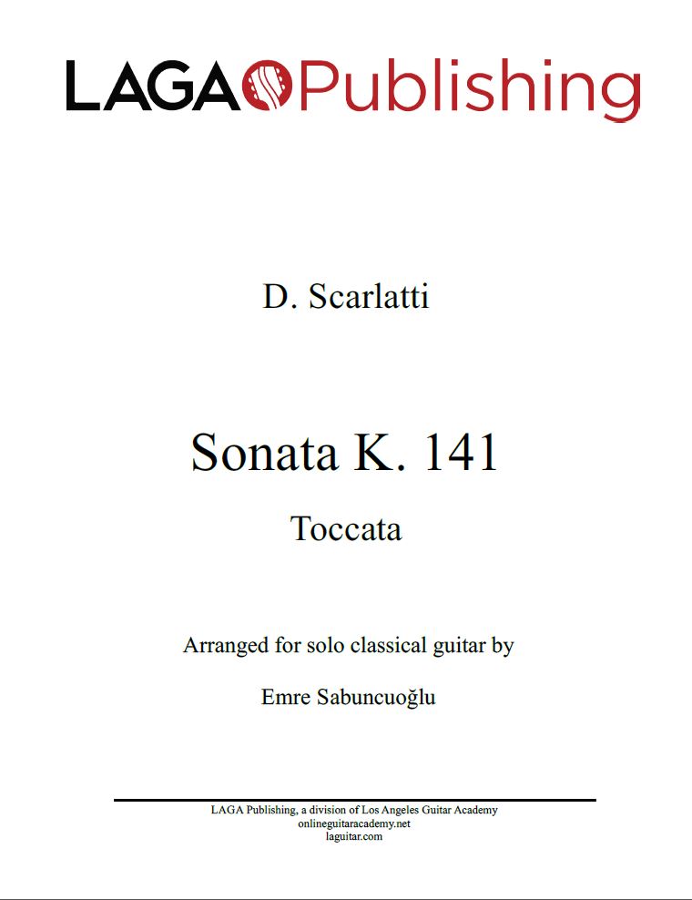 Sonata K. 141 by Domenico Scarlatti for solo classical guitar