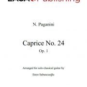 Caprice No. 24, Op. 1 by N. Paganini for classical guitar