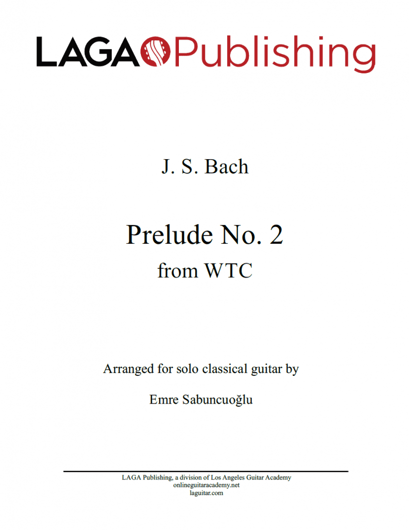 Prelude No. 2 in C minor (WTC, BWV 847) by J. S. Bach for classical guitar