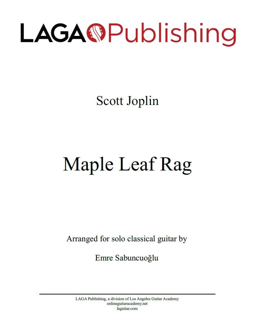 Maple Leaf Rag by Scott Joplin for classical guitar