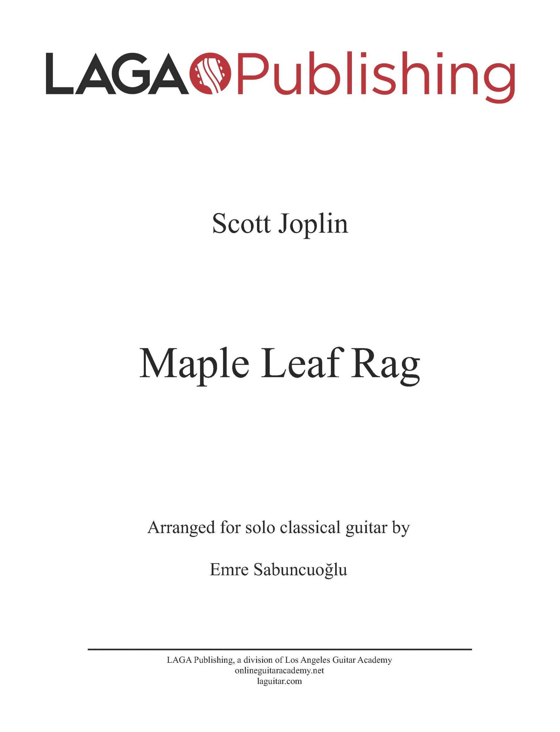 Maple leaf rag by scott joplin for classical guitar laga online