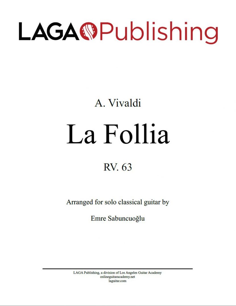 La Follia (RV 63) by A. Vivaldi for solo classical guitar