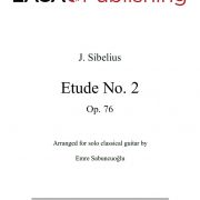 Etude No. 2, Op. 76 by J. Sibelius for solo classical guitar